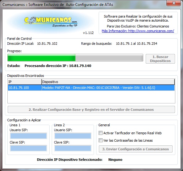 Muestra de Equipos Encontrados